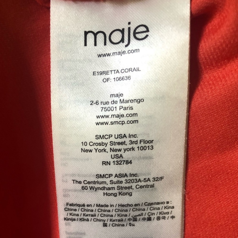Maje Coral Wrap High-Low Midi Dress with Tie Waist. Size 1 ( S ) - Picture 11 of 12